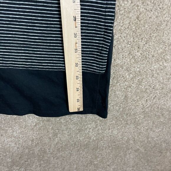 J. Jill Tunic Dress Size Small Black Long Sleeve Stripe Pullover Knit Cotton - Picture 4 of 9
